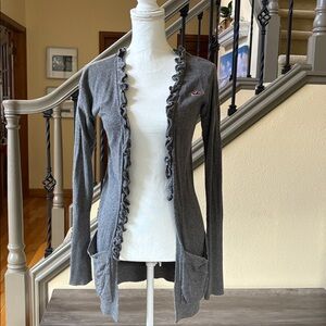 Hollister Gray Open Front Cardigan Size XS